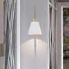 Nuvo Dover 1-Light Wall Sconce - White with Vintage Brass 60/7446